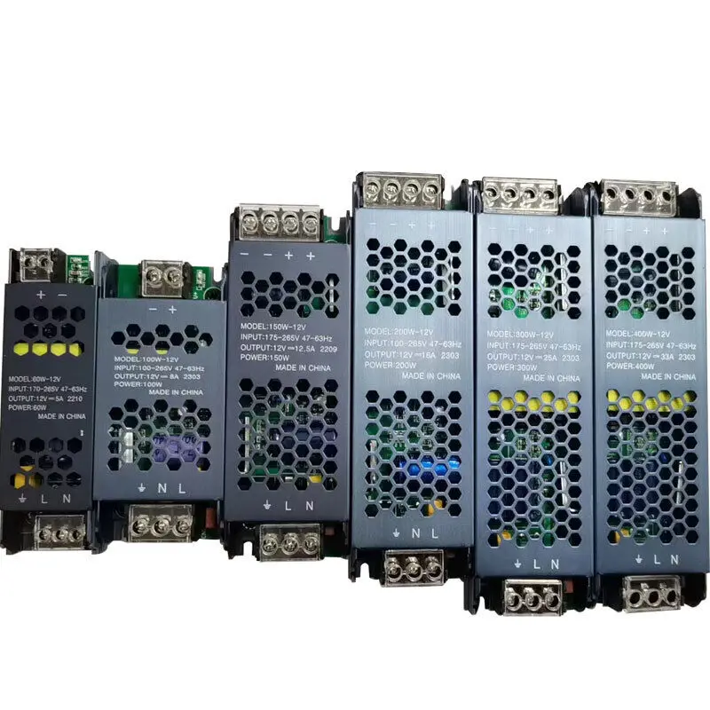 Thin Led Power Supply Transformer DC12V 24V 48v 36v 60w 200w 300w  LED Driver Switch for LED Strip Light