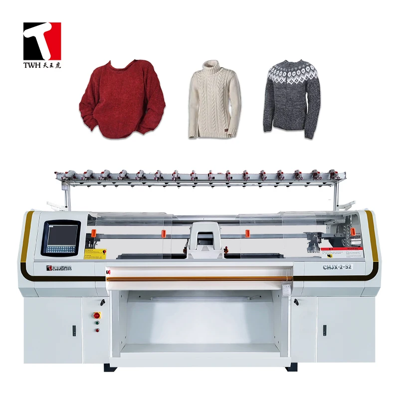 China OEM high productivity automatic computerized used 2 dual system 100 inch school uniform sweater flat knitting machine