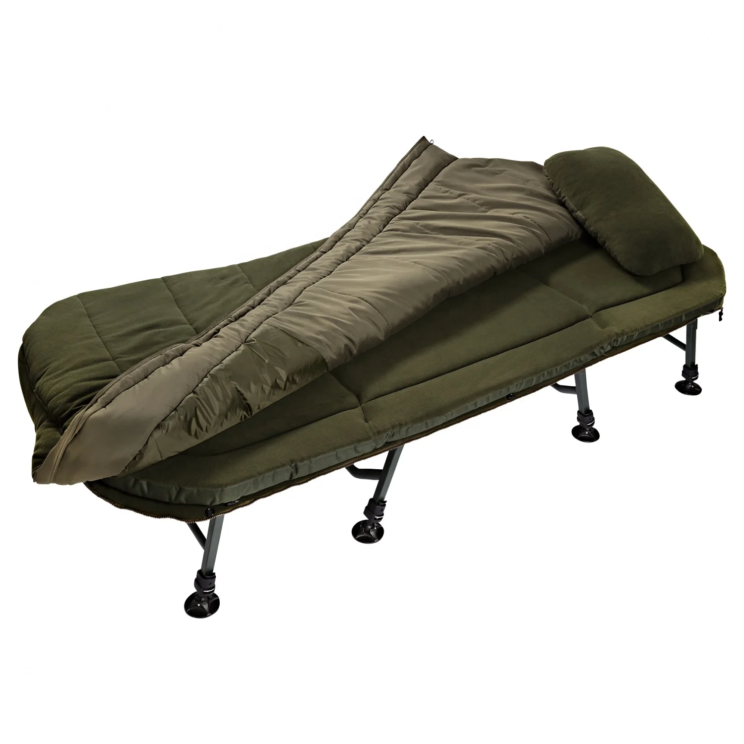 F05-FCB5280 High Quality Oxford Fabric Steel Folding Adjustable Soft and Comfortable Bed Carp Fishing Bed Chair with Bag