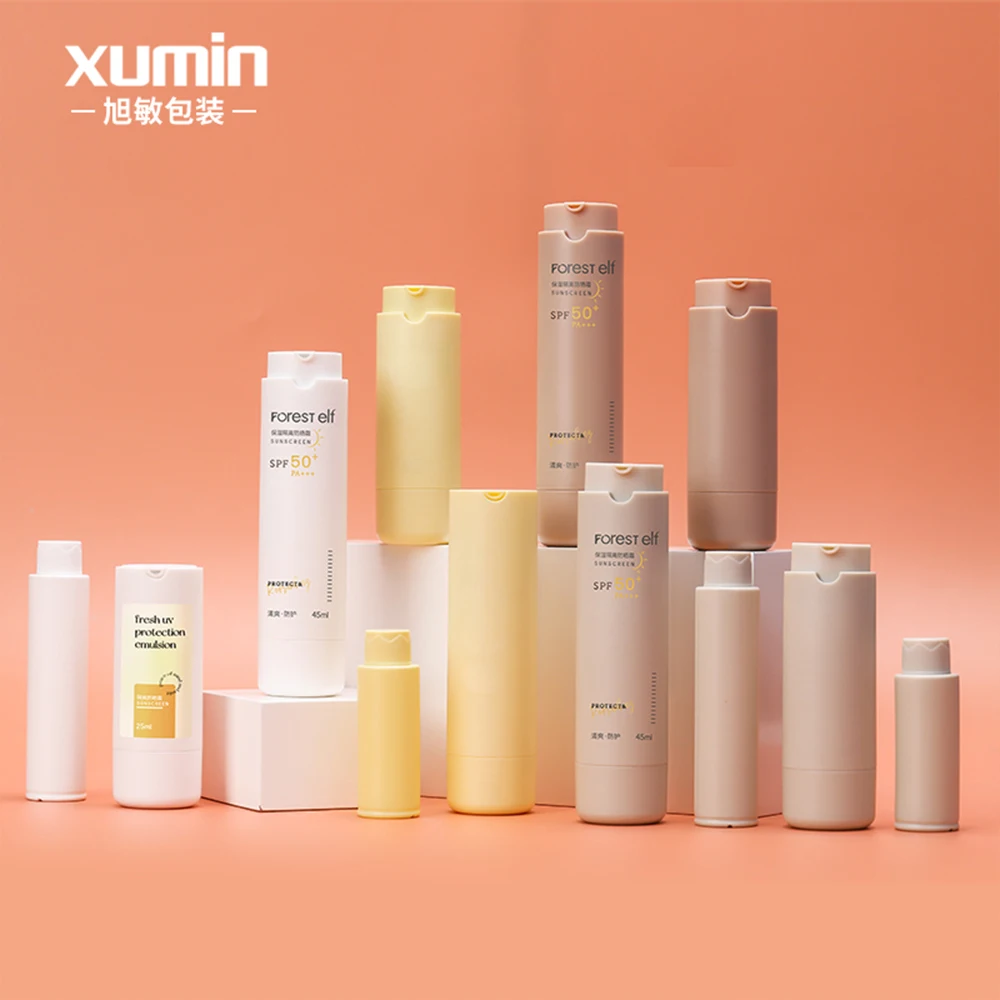 Replaceable airless pump sunscreen bottle 25ml eye cream airless bottle 45ml lotion bb cream airless bottle packaging