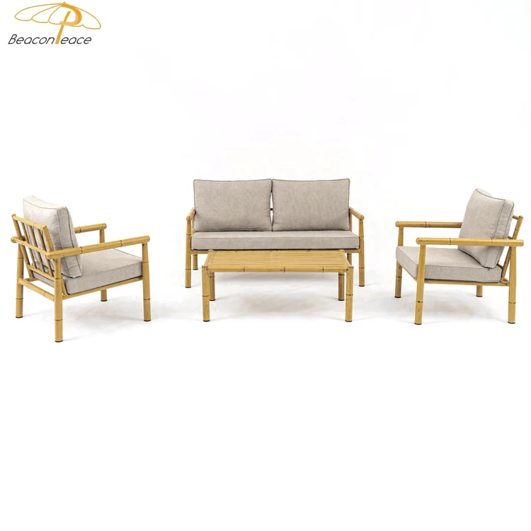 Garden sofa furniture modern outdoor bamboo style sofa set design price for garden restaurant