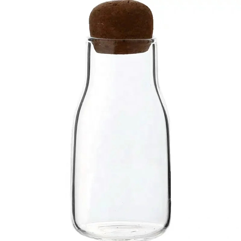 Nordic Glass Sealed Jar Transparent Storage Bottle With Cork Stopper Glass Jars And Bottles