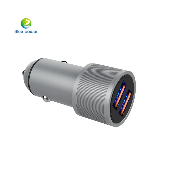
Guangzhou Manufacture Metal usb car charger 12 24v 2usb qc3.0 car charger 