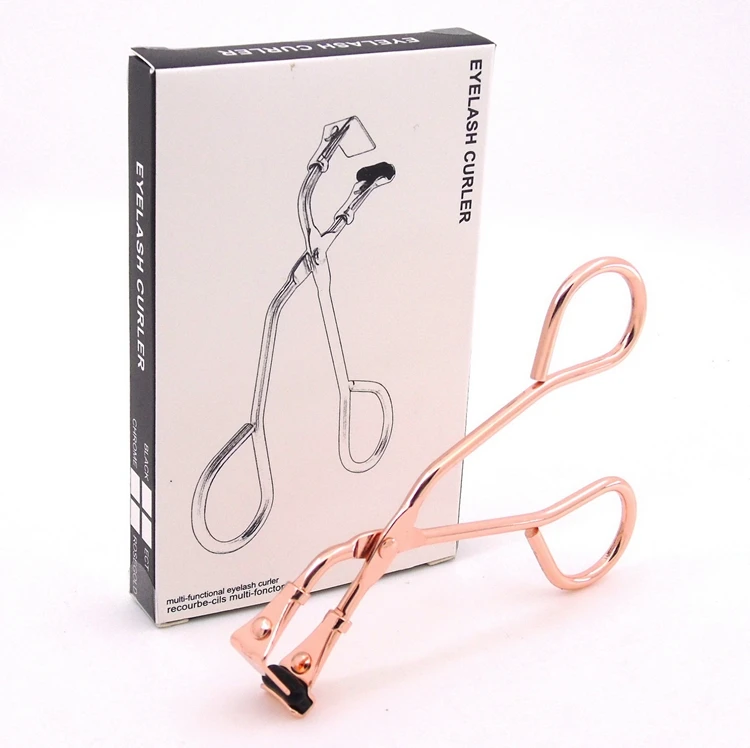 Private Label Rose Gold Partial Mini Eyelash Curler Customizable Cute Silver Black Eyelash Extension Curler with Gift Box