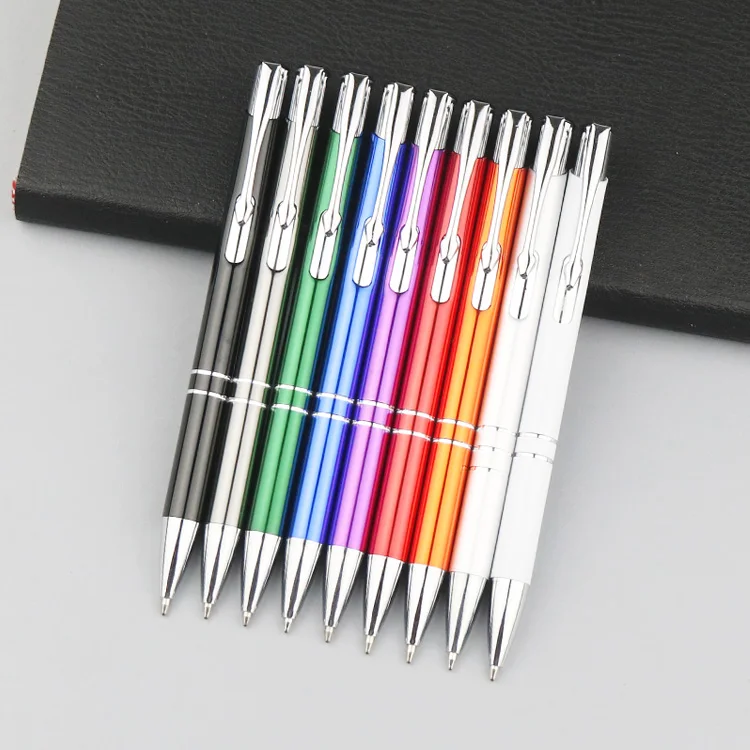 High Quality Multi-color Aluminum Advertising Business Pen Metal Ball Pen with logo Printing High Quality