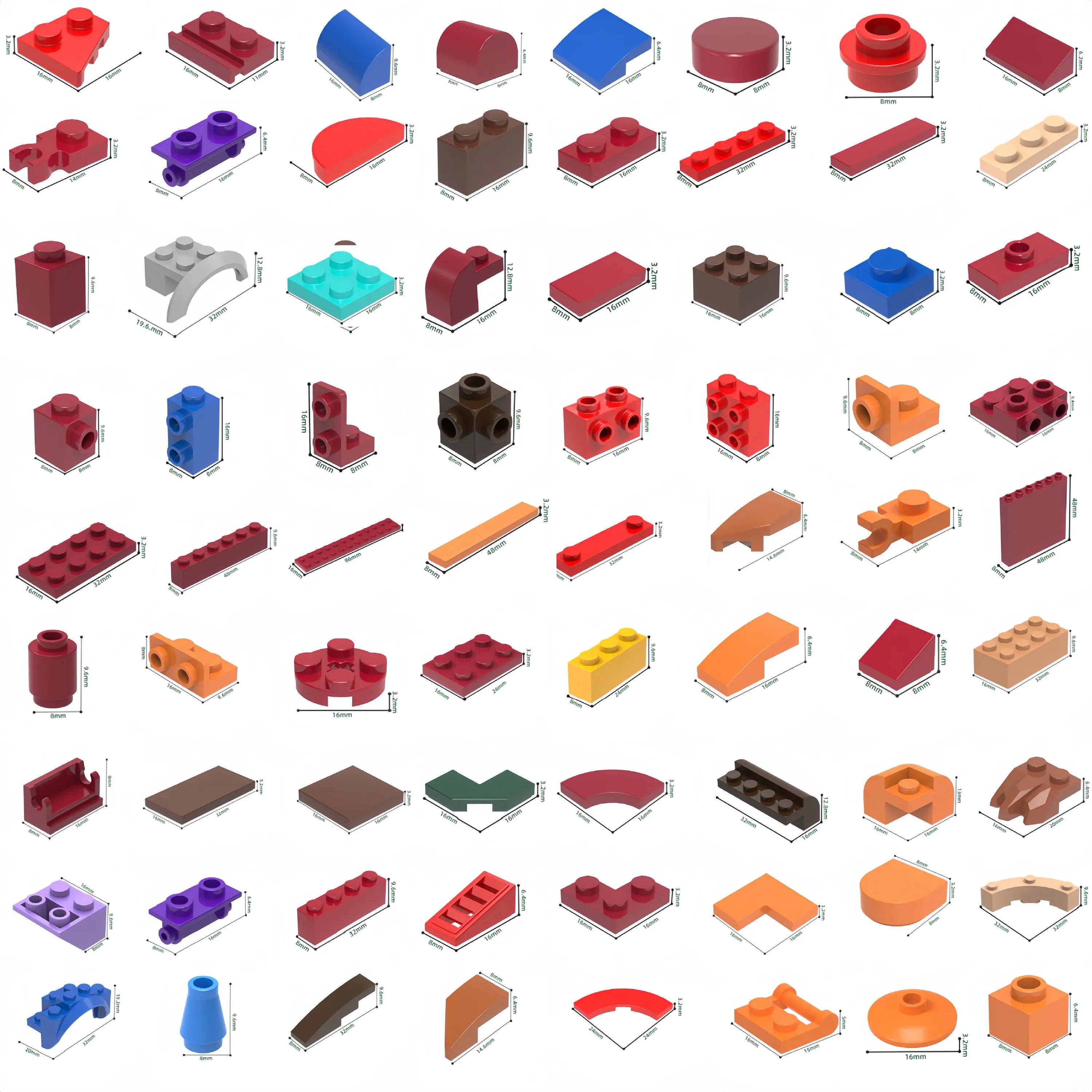 Jizai Factory Wholesale DIY TOY building bricks  3070 Eco-Friendly Construction Building Blocks Bricks