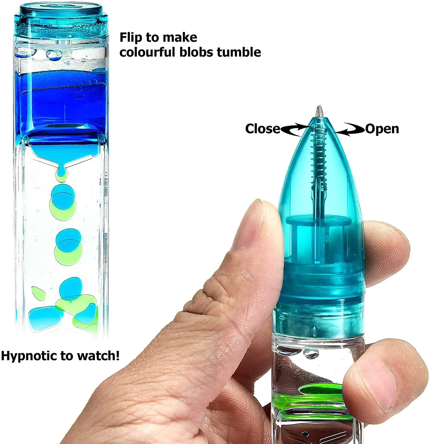 Wholesale Custom Colorful Liquid Motion Bubble Pens Ballpoint Relief Stress Double Colors Liquid Timer Pens Sensory Fidget Toy