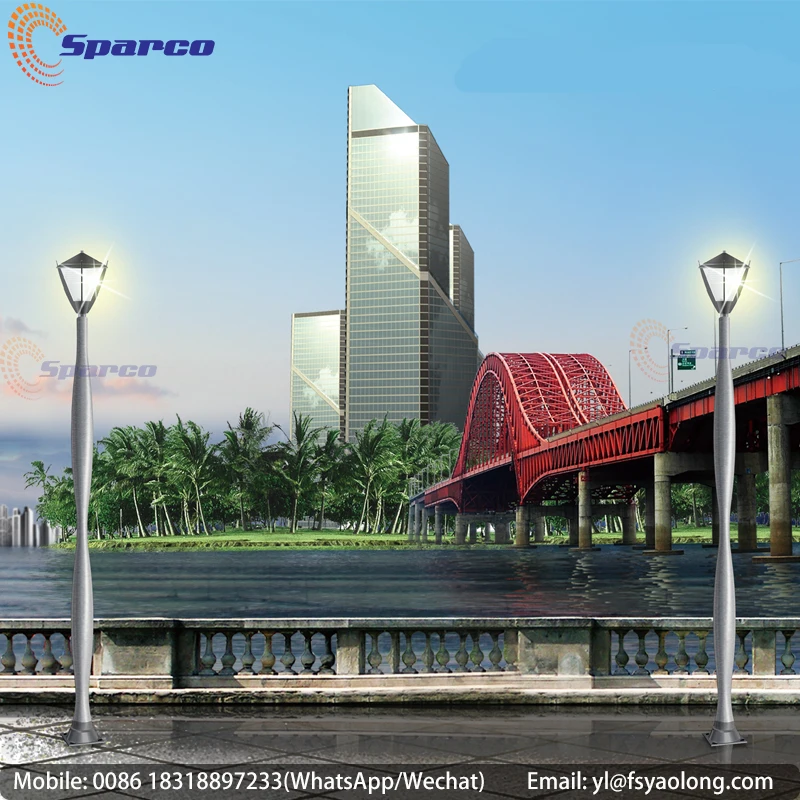 Sparco Aluminum/Stainless Steel/Hot Dip Galvanized Steel Rust Proof Outdoor Light Pole Types Fancy Street Light Pole