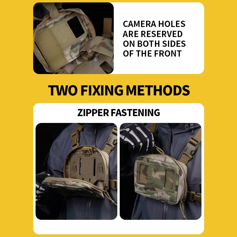 SABADO Outdoor Sports Mobile Phone Holder Chest Bag Panel Tactical MOLLE Folding Navigation Board Pouch