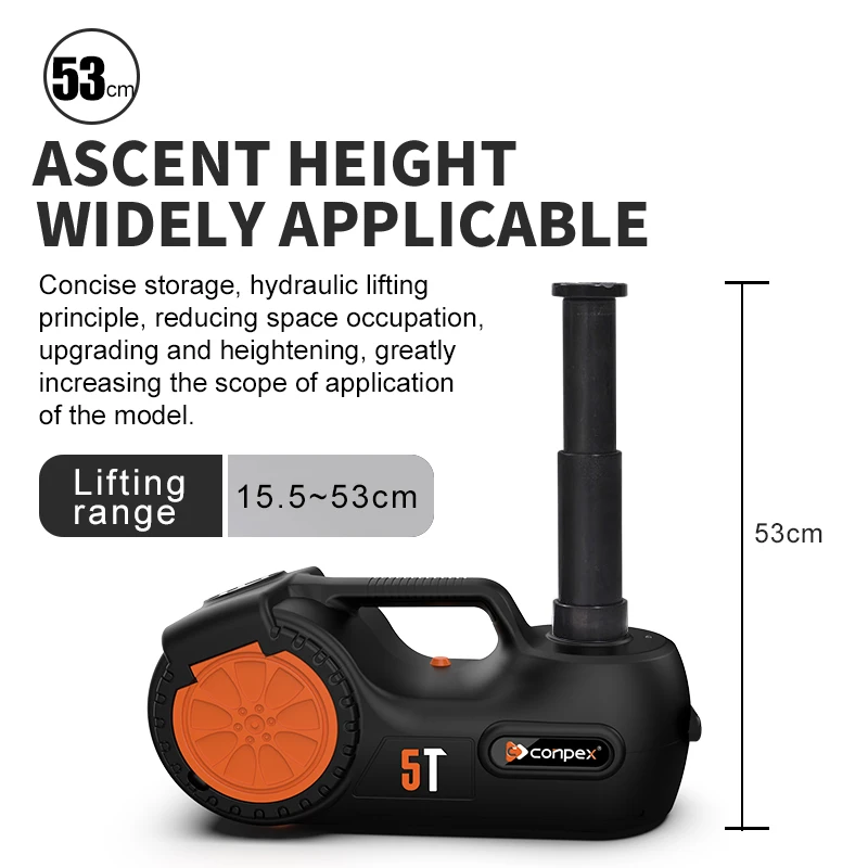 Portable Durable Black Electric Car Jack Hydraulic Jacks And Impact Wrench For Emergency Repair