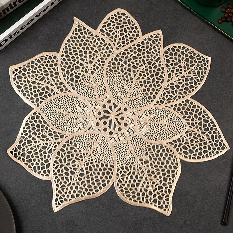 Оптовая продажа виниловые металлические стеганые коврики из ПВХ декоративные для обеденного стола роскошные