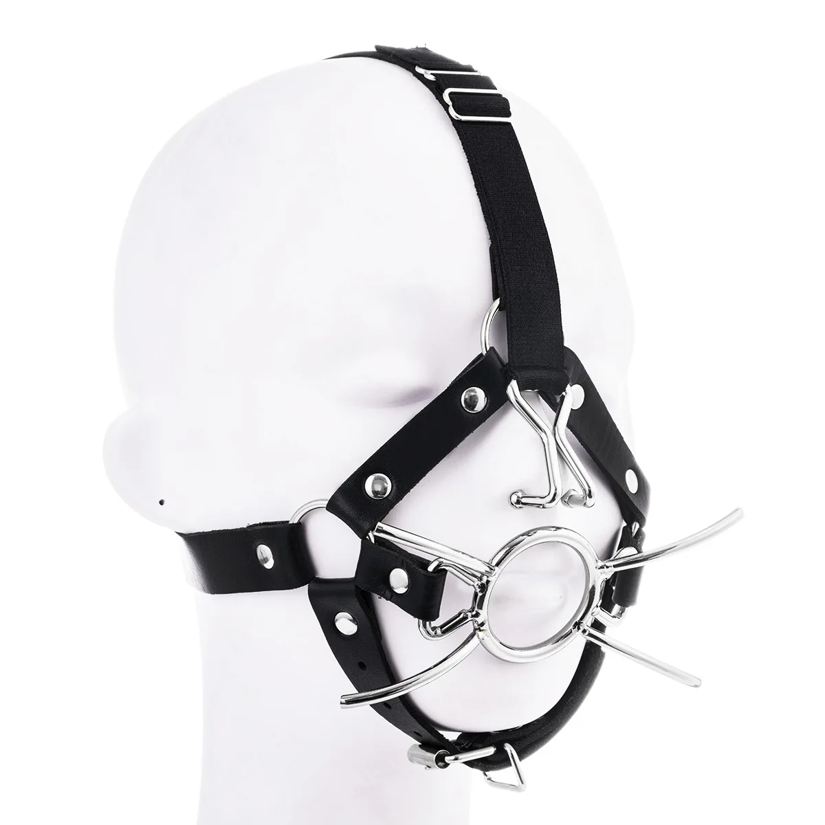 BDSM Head Mounted Nasal Hooks O Oral Dilator Mouth Gag Head Binding Fetish Erotic Sex Toys