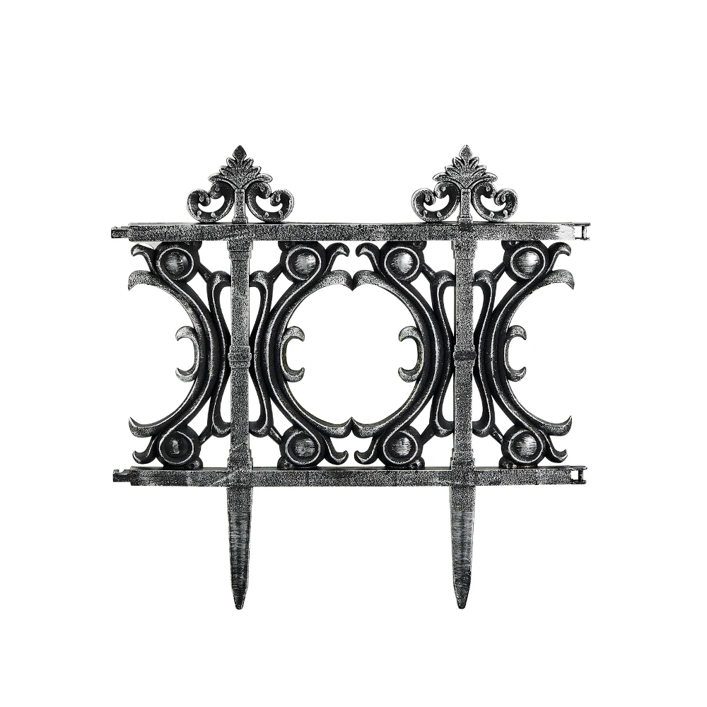 Removable decorative white plastic garden border fence