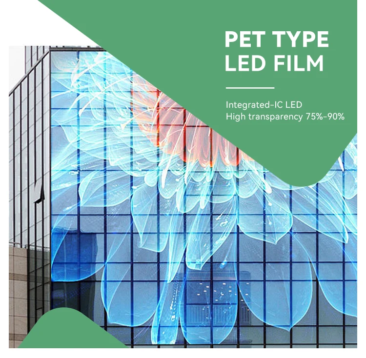 CNS-P-P10 led rolling display transparent led film screen advertising flexible glass led windows display video wall panels