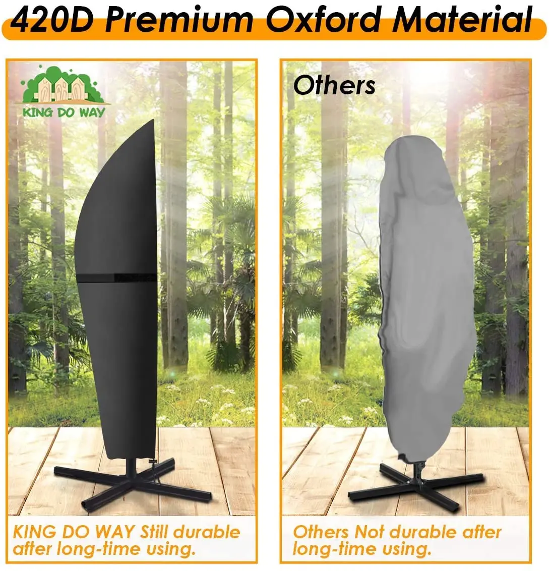 custom logo 210d Patio Parasol Beach Waterproof Umbrella cover Garden Outdoor Umbrella Cover with Zipper