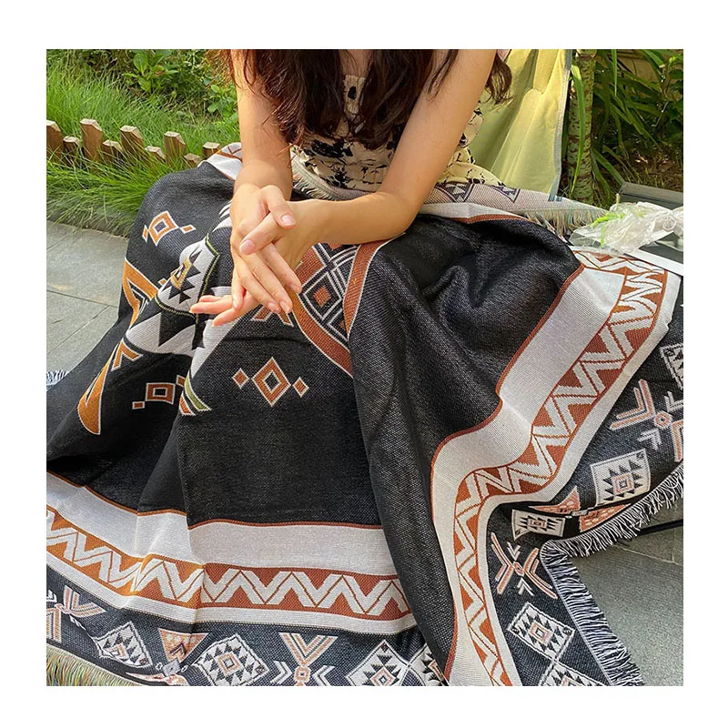 Популярный в богемном стиле плотное мягкое на ощупь машинное моющееся наружное одеяло с цифровой печатью для кемпинга