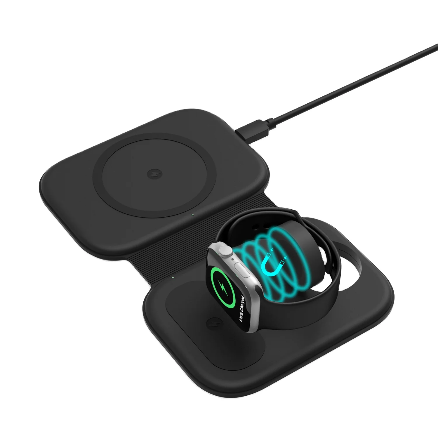 Newest foldable 3 in 1 wireless charger stand 15w Qi fast charging wireless for iphone 13 12 mini pro max / airpods and iwatch