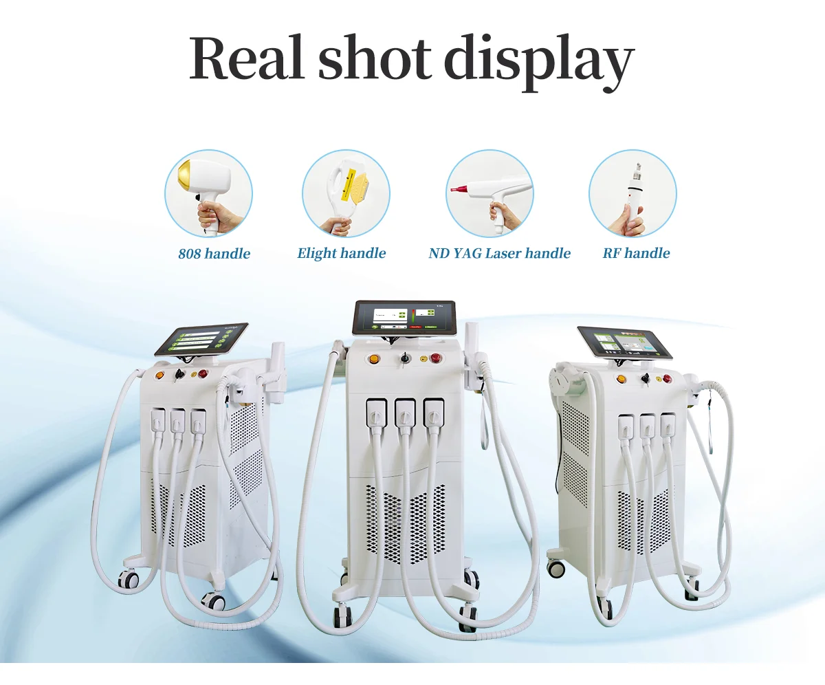4in1 Multifunctional Laser Beauty Equipment Rf Face Lift Nd Yag Laser Tattoo Diode laser IPL Hair Removal For salon use