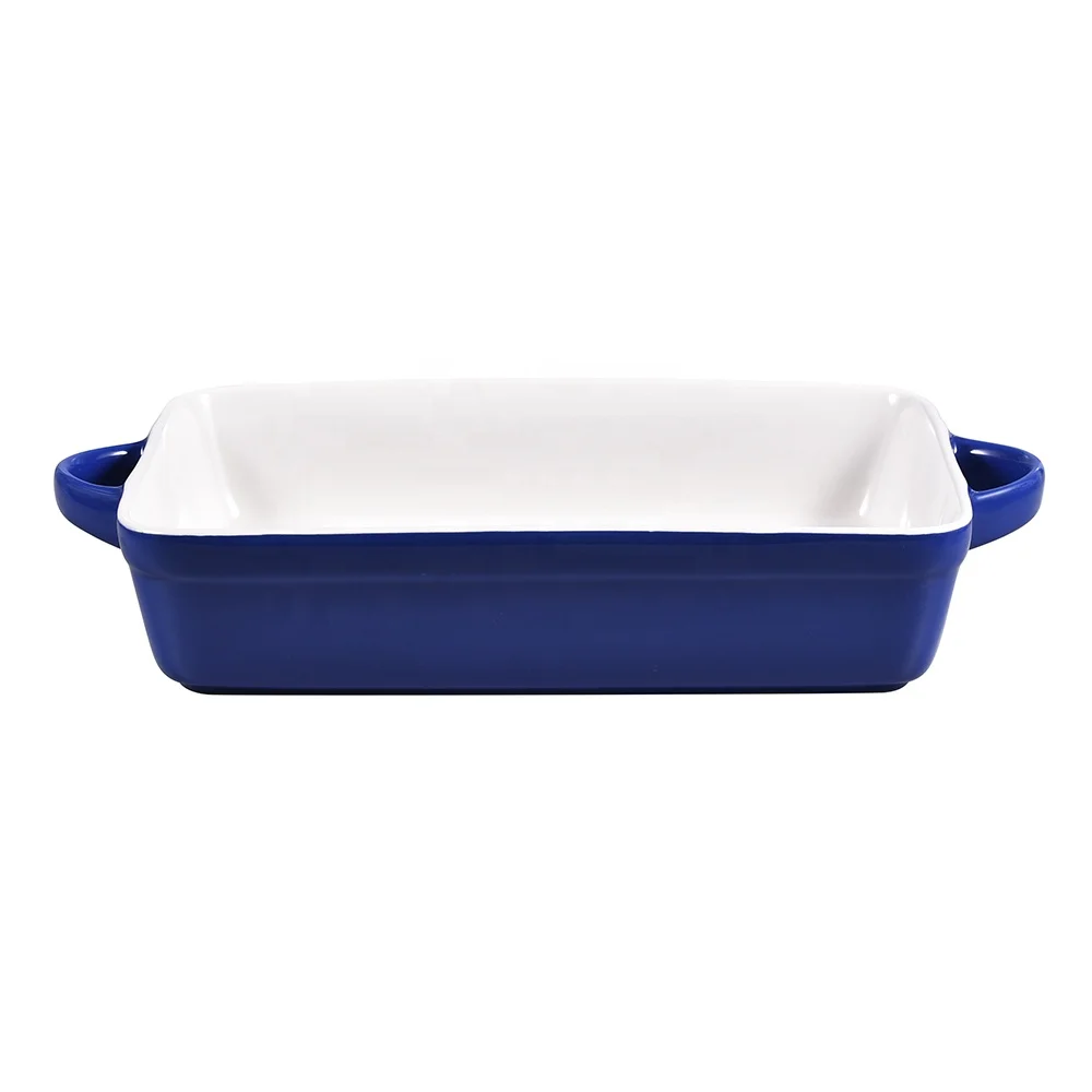 Wholesale Household Oven Baking Pans Ceramic Baking Dish With Two Ears