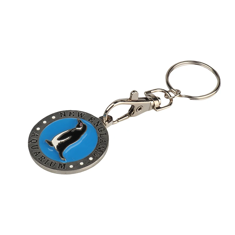 Factory Direct Custom Metal Keychain Coin Holder with Animal Theme-Bear Bird Penguin Durable Metal Hardware Keychain