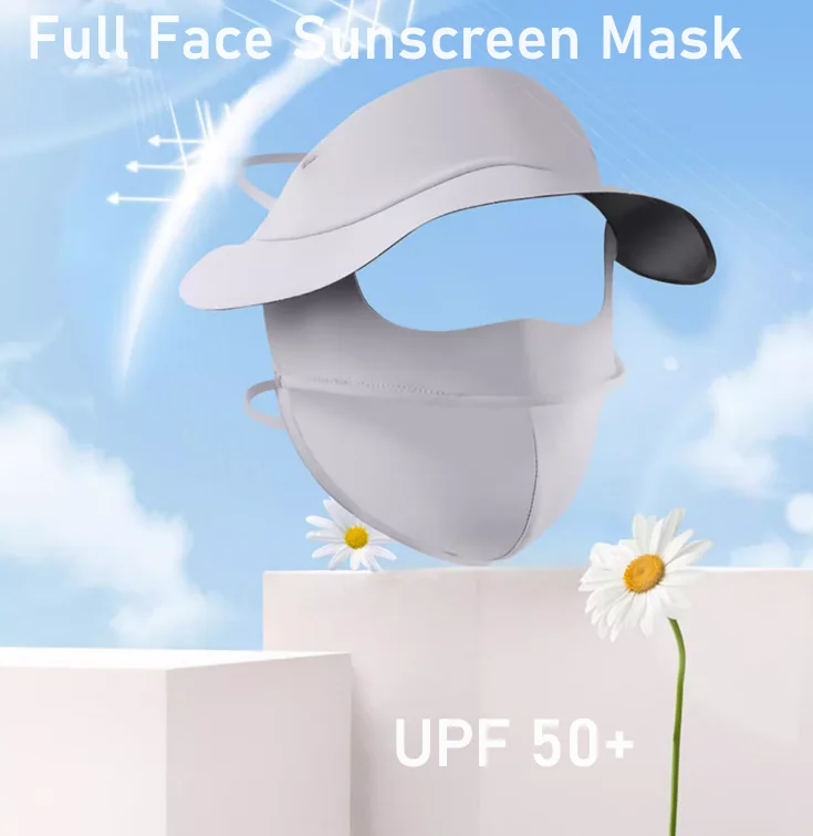 Breathable Full Face Ice Silk Face Cover For Women Outdoor Summer Sunscreen Mask For Golf