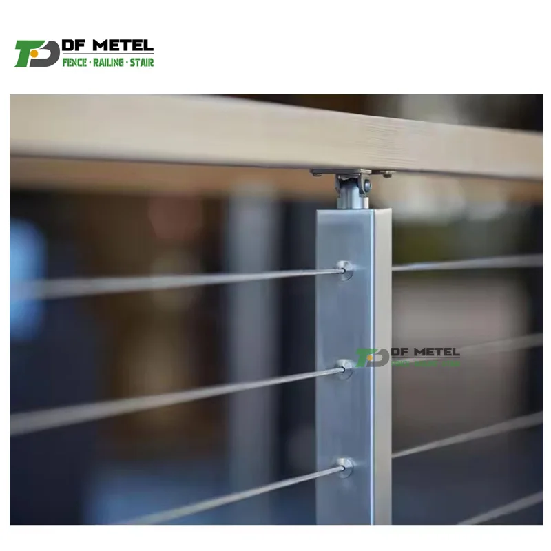DF  Stainless Steel 316 Cable Railing Hardware Kit Invisible Stud Receiver for Stair Deck  System Wood Metal Post  Stairs