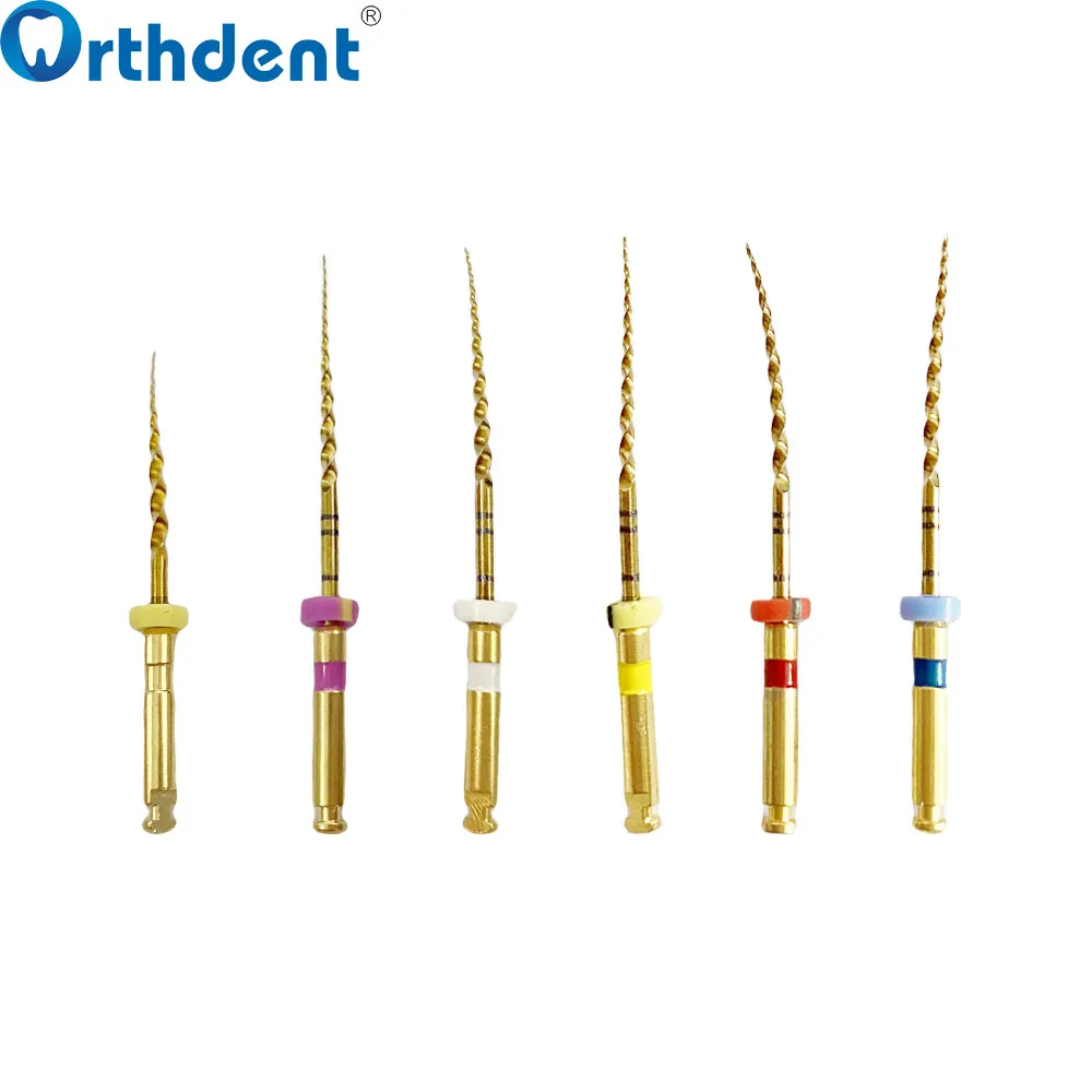 Orthdent 6Pcs/Box SX/S1/S2/F1/F2/F3 Dental Files Gold Files Heat Activation Endo Rotary Treat Endodontic Niti Material Drill