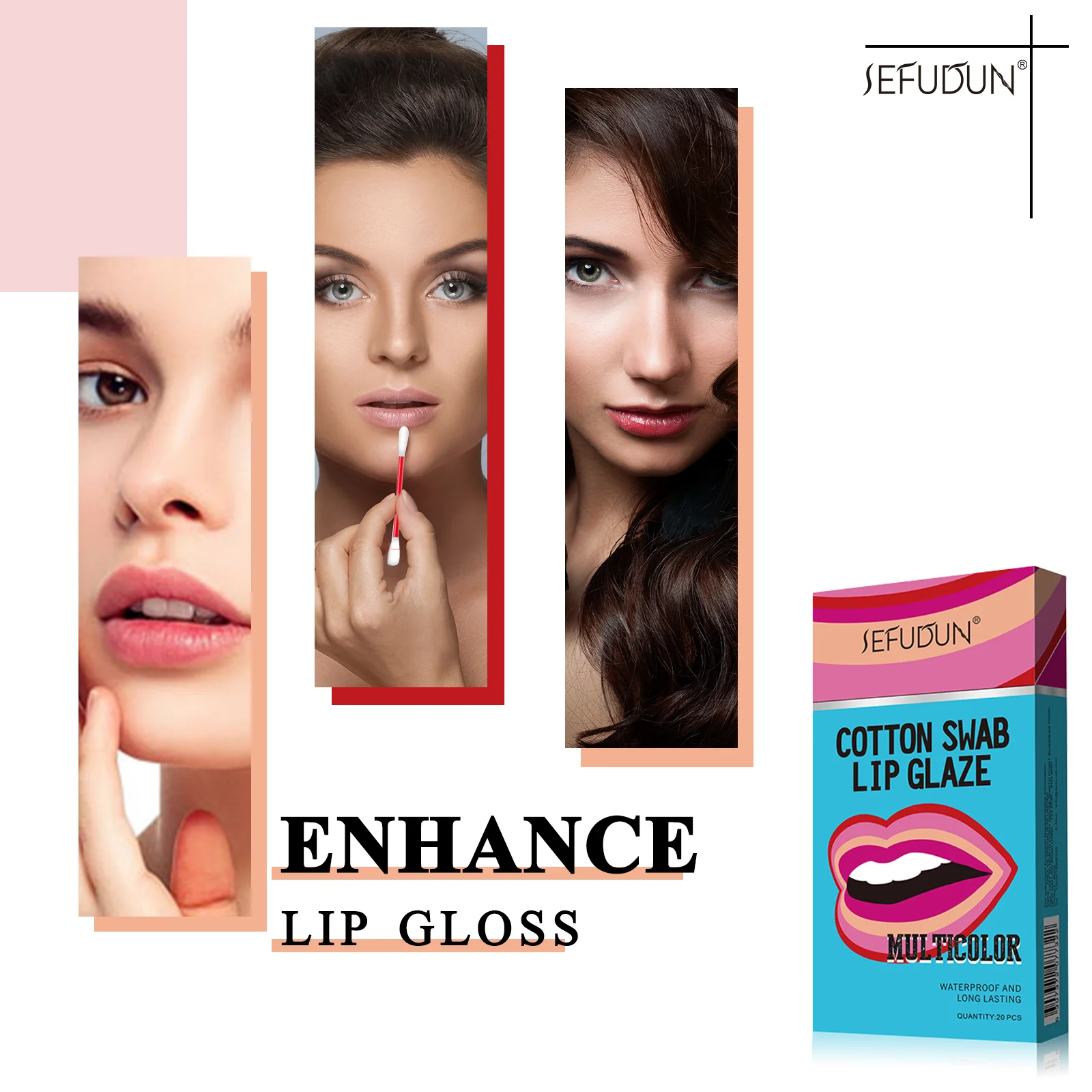 SEFUDUN Wholesale Novelty Cigarette Case Waterproof Long Lasting Non-stick Velvet Girls Tinted Cotton Swab Lip Gloss