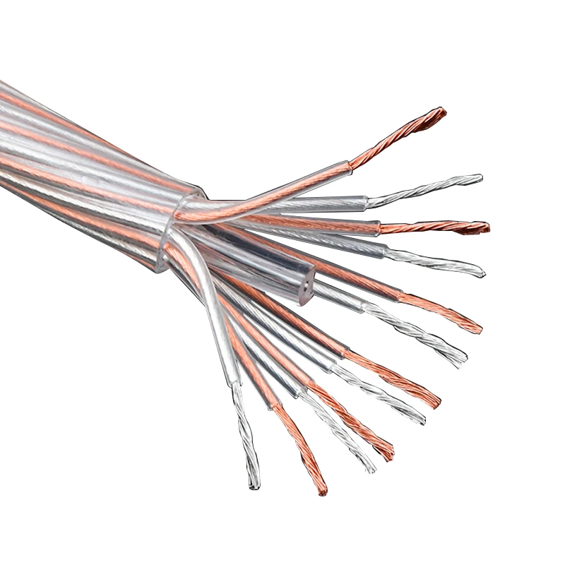 12 core speaker cable 6 OCC and 6 OCC silver plated HIFI audio cable for banana/RCA connector bulk cable