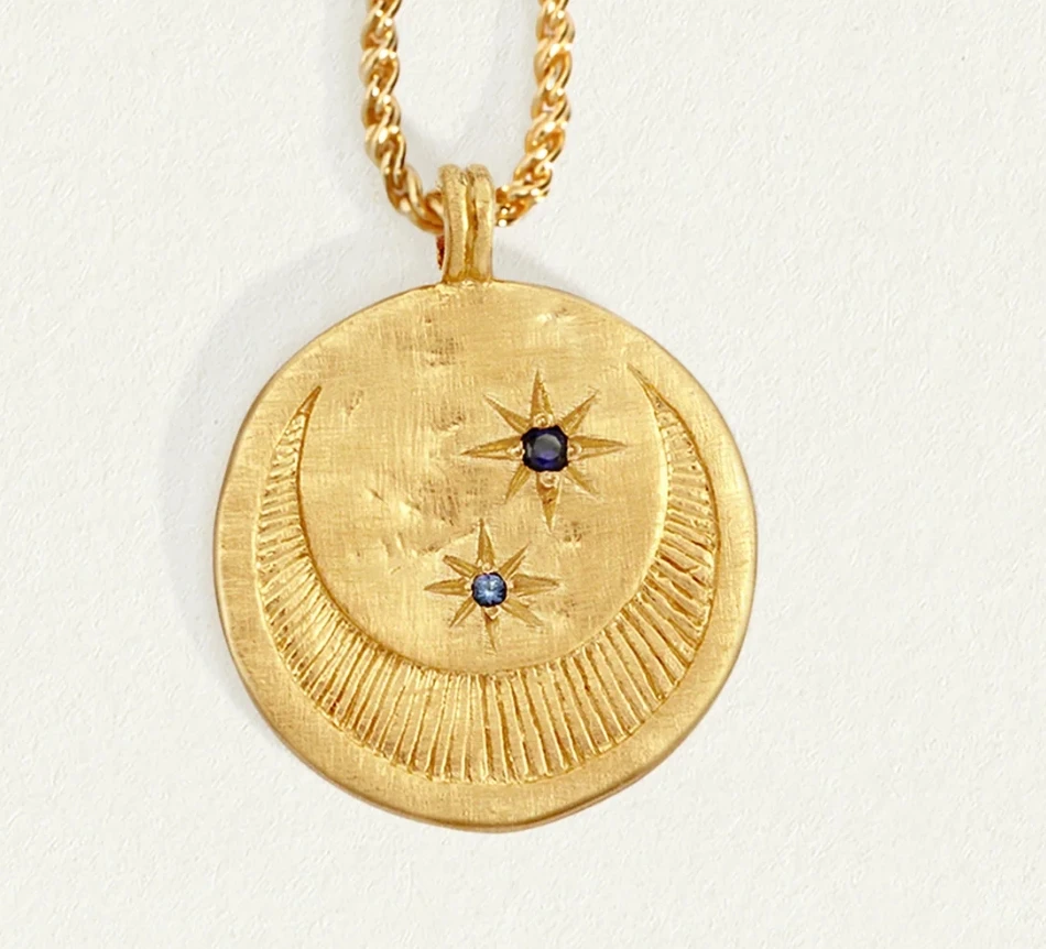 Индивидуальная 925 серебряная бижутерия на заказ подвеска Северная Звезда минималистская 14-каратное золото Вермейл