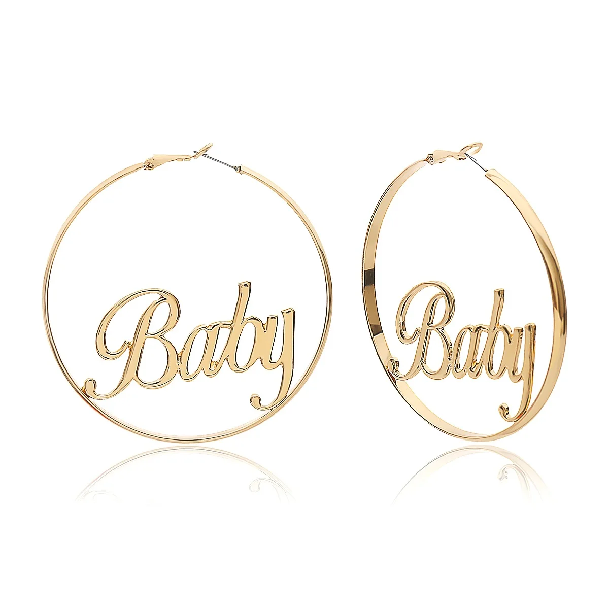 Alibaba-online-shopping geometric hollow circle letter hoop earrings for women 2021