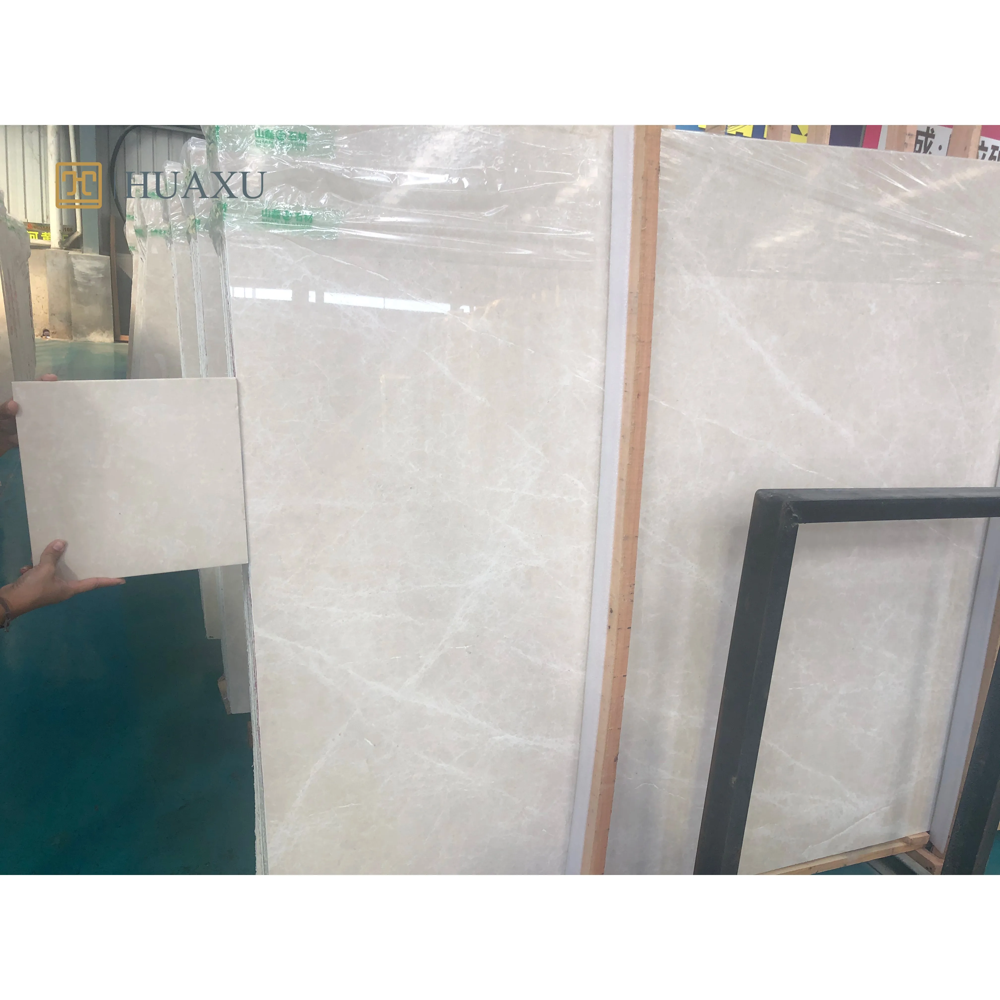 Huaxu Most Popular beige marble floor living room cream marble tiles slabs for floor and wall bathroom marfil marble