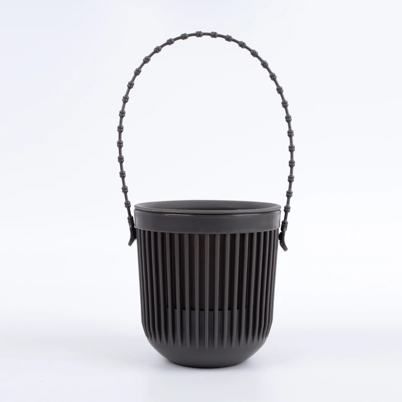 Wall hanging flower pot balcony wall succulent hydroponic plant hanging orchid flower pot wall hanging plastic small pot black
