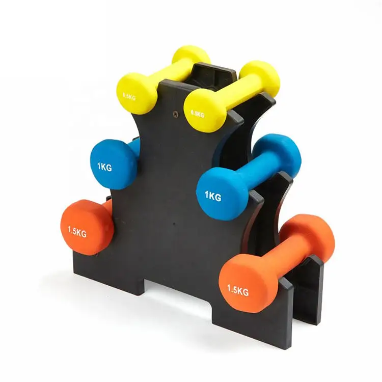 Neoprene Dumbbells Cross Fitness Gym Equipment Color Fixed Rubber Coated Dumbbell