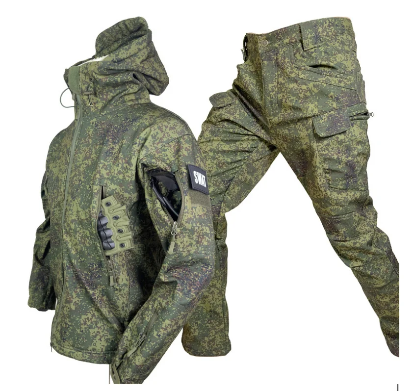 HBU01 в наличии российский цифровой камуфляж зеленого цвета A-TACS мягкий костюм пиджак и брюки с несколькими карманами