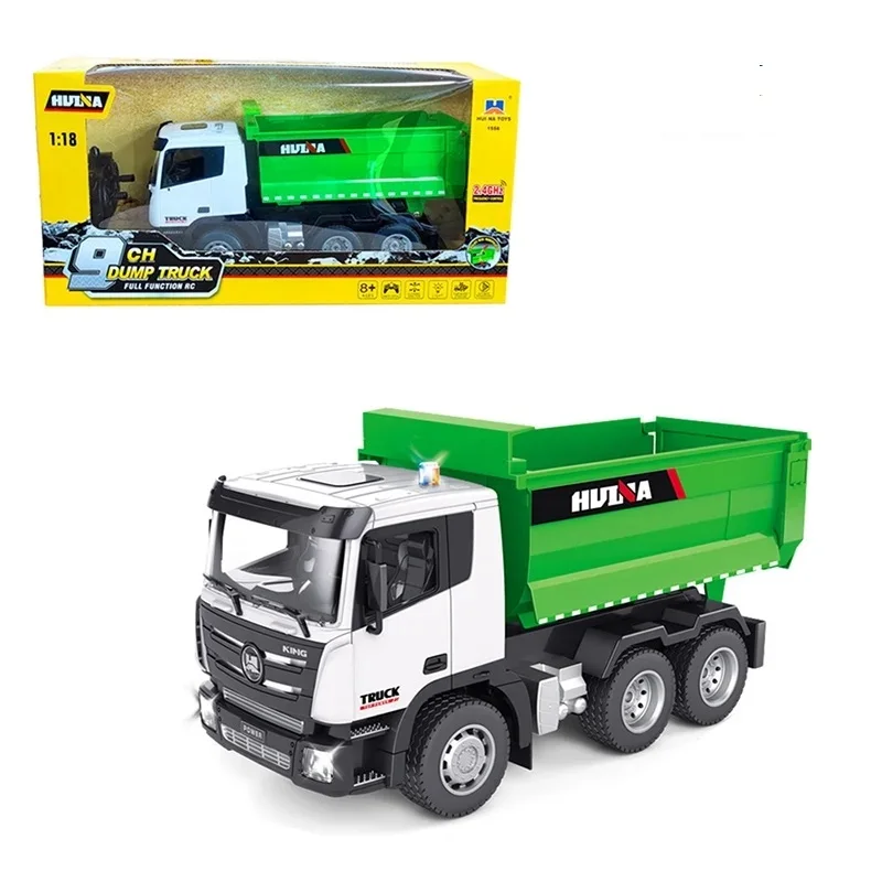 HUINA Nine-channel 1:18 1556 Loader Tractor RC Dump Truck Model Remote Control Alloy Engineering Vehicle BeachToys Boys Gifts