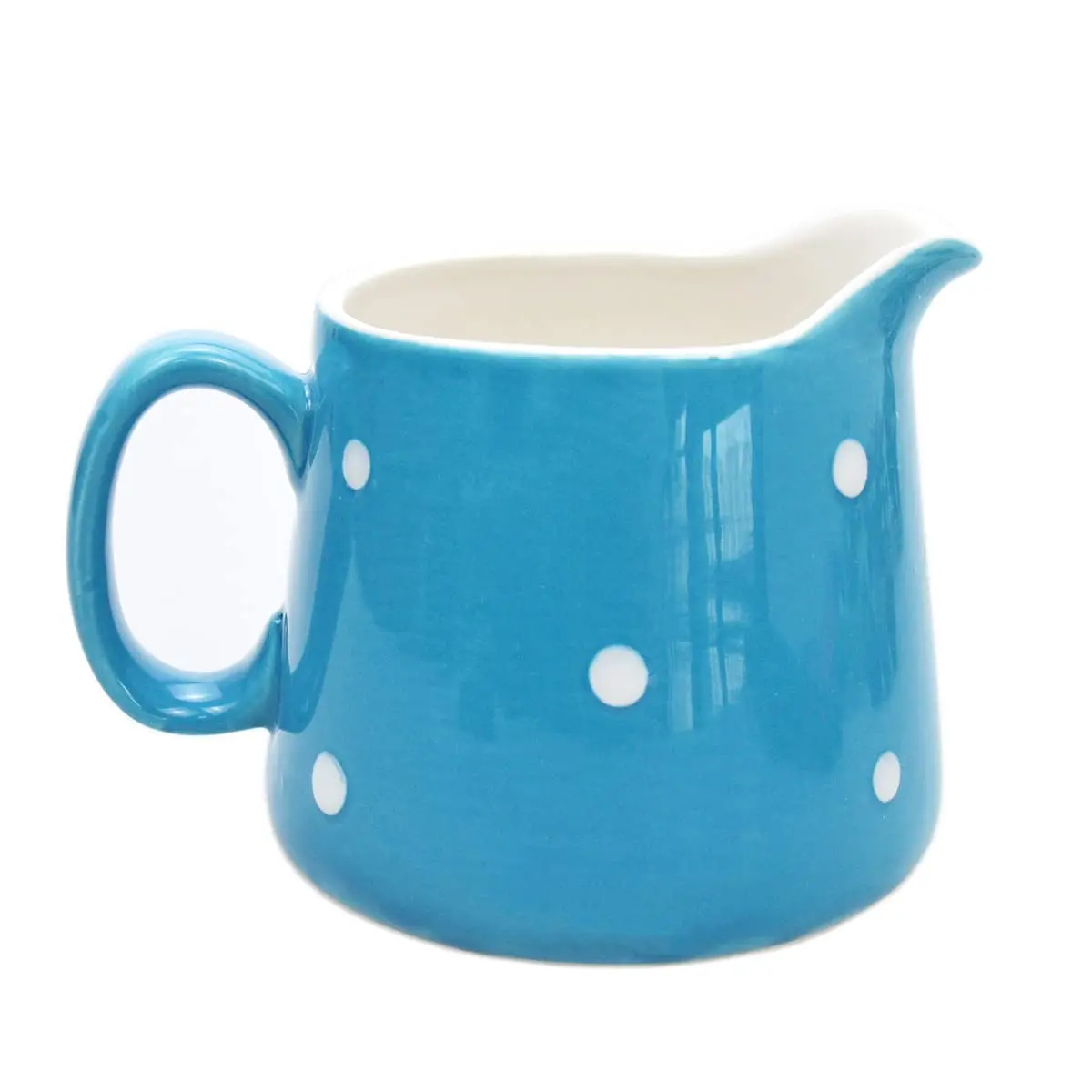 Polka Dot Ceramic Creamer with Handle Coffee Milk Creamer Pitcher Serving Pitcher Sauce Pitcher Milk Creamer Jug for Kitchen
