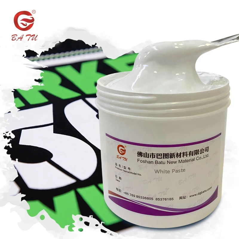 Source Manufacturer of Textile Screen Printing Soft Hand Feel Rubber Paste White and Clear for Fabrics Printing