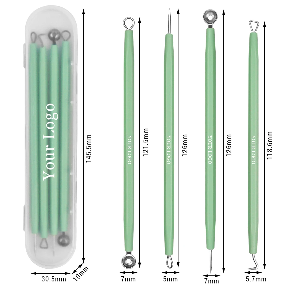Double-end  Comedone Extractor Pimple Pin Acne Needle Blackhead Remover Tool Set for Facial Cleaning