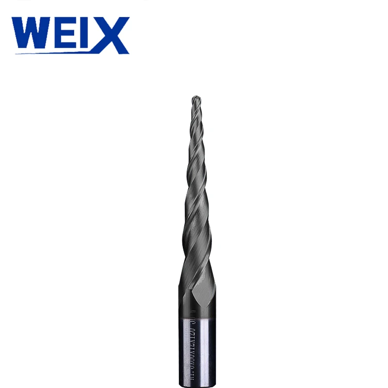 Weix горячая Распродажа вольфрамовый Карбид CNC machinary HRC45 заточка прямая ручная коническая шариковая носовая фреза для металлического резака