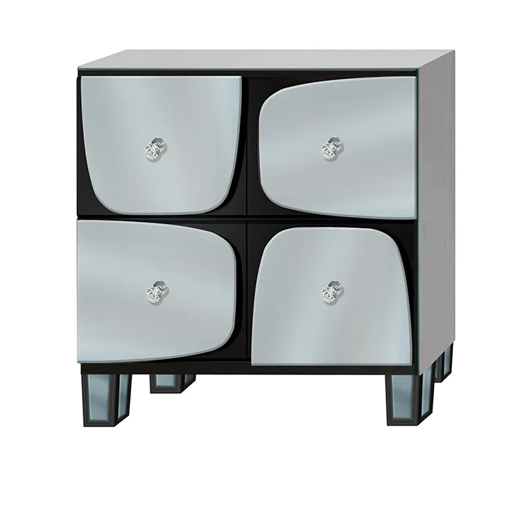 
Fashion Design Living Room Bedroom Wooden Mirrored Storage Cabinet with 4 Drawers 