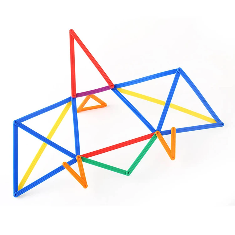 Plastic Connecting Toys Linking Strips Set of 72 Geometry Connecting Strips Learning Toys for Kids