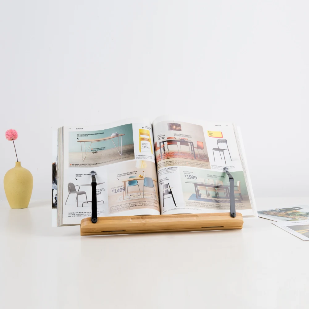 Регулируемый складной стол для рецептов, деревянная подставка из натурального бамбука для готовки, для чтения, ноутбука