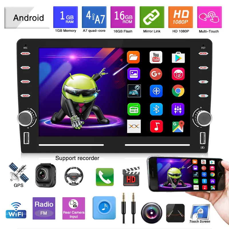 9 inch Android 2din Radio DVD Car Multimedia Video Player Navigation GPS BT MP5 AM FM Radio 2 Din DVD Stereo