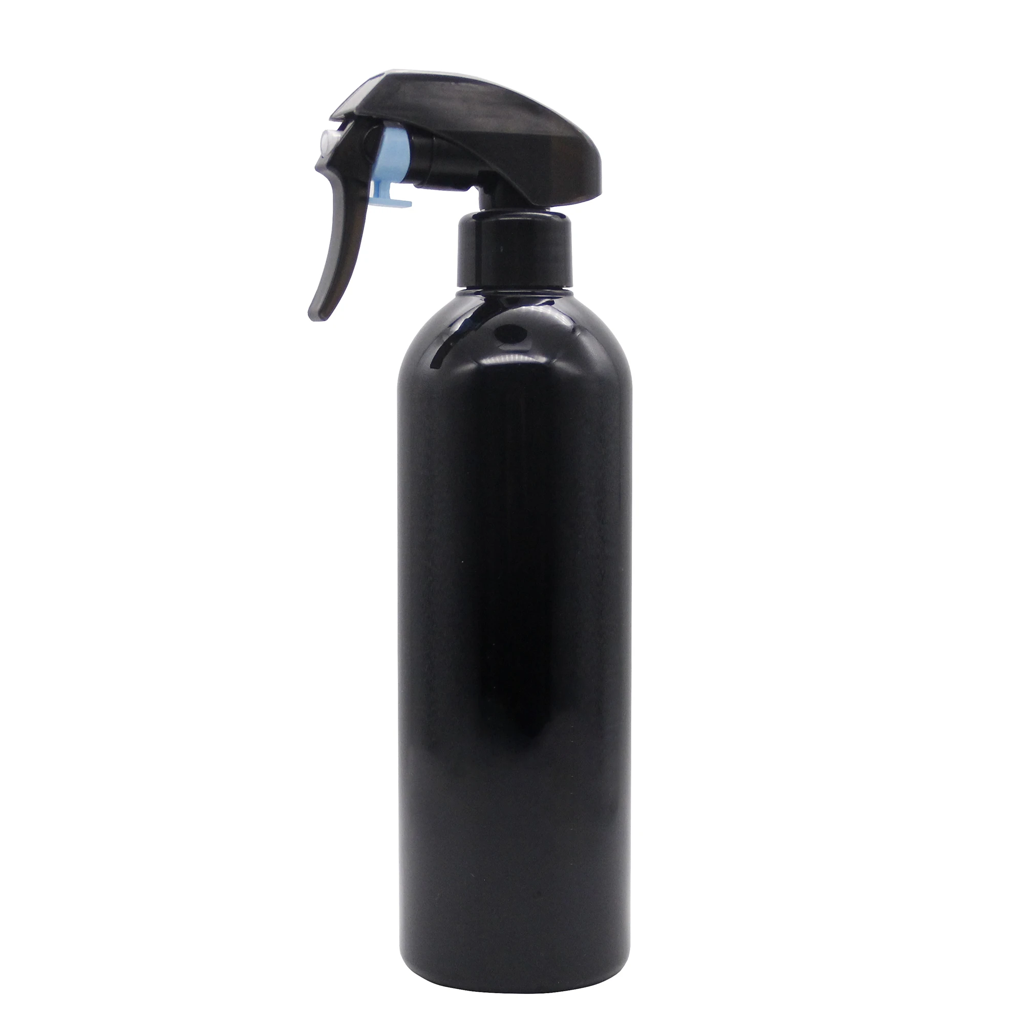 500ml  16 OZ Cylindrical Plastic PET Glossy Black Kao Trigger Spray Bottles for Car Cleaning Agent