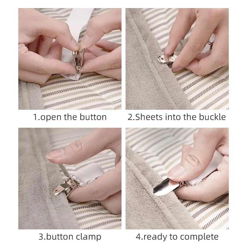 Heavy Duty Grippers Bed Sheet Holder Straps Fasteners Adjustable Triangle Elastic Suspender Mattress Corner Clips