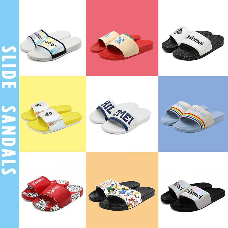 
Custom Casual Man Sports Slide Sandal With Logo Design 