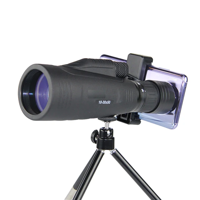 High Quality  10-30x50 Zoom monocular Telescope durable tripod for sale