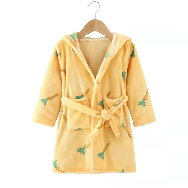 cheap wholesale soft kids bath robes fleece bathrobe flannel kids spa robes children bathrobe
