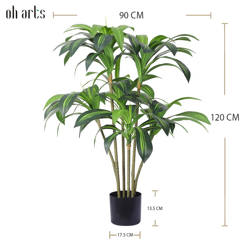 Home Wedding Decorative Oh Arts Artificial Tree Dracaena silks Leaves artificial bonsai tree For Outdoor Indoor